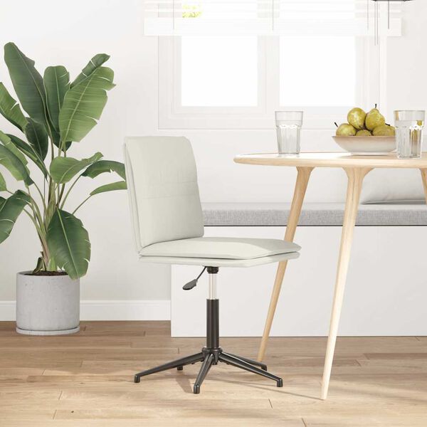 vidaXL Jedálenská stolička krémová zamatová