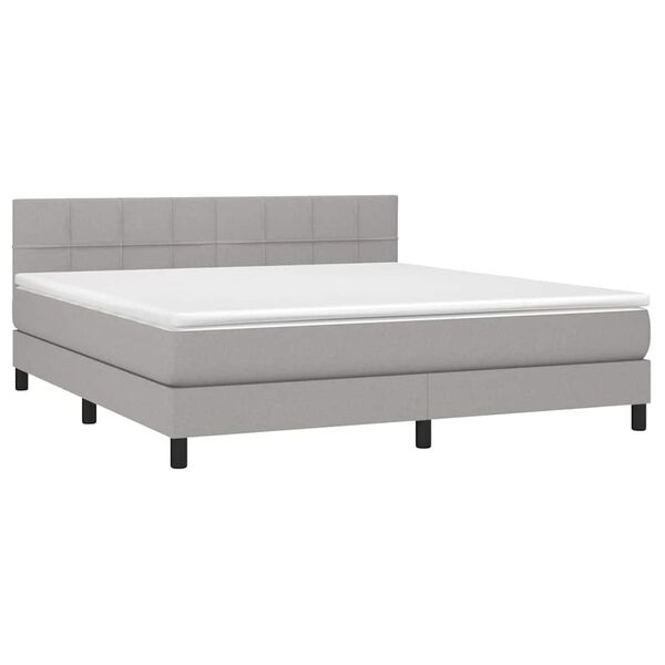 vidaXL Boxspring posteľ s matracom svetlosiv&aacute; 100x200 cm l&aacute;tka