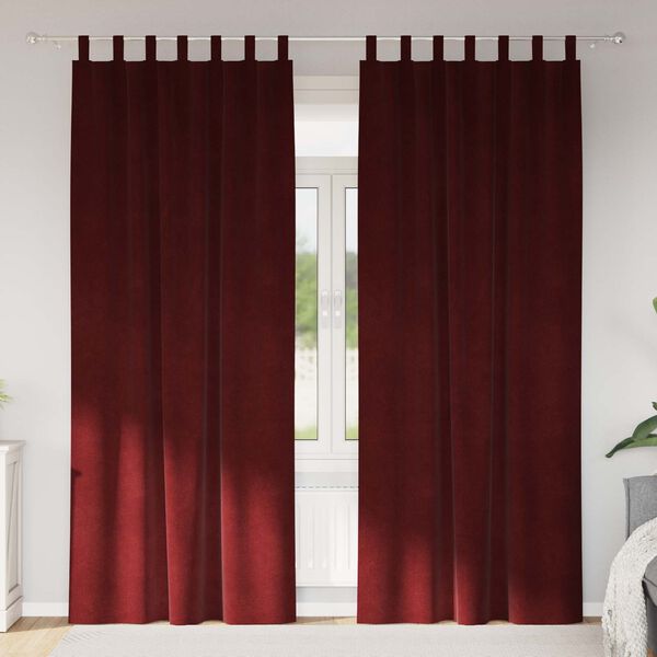 vidaXL Zatemňovacie z&aacute;vesy 2 pcs V&iacute;no červen&eacute; 140 x 245 cm Zamat
