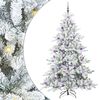 vidaXL Umel&yacute; Skl&aacute;pac&iacute; Vianočn&yacute; Stromček Biela 210 cm PVC a oceľ