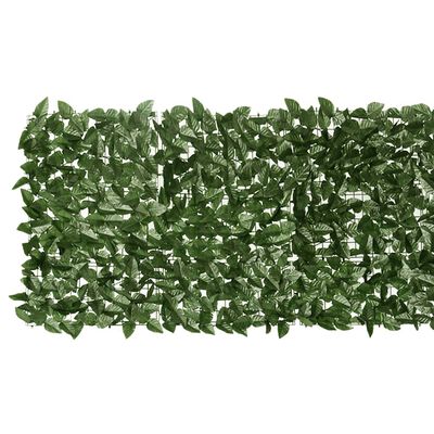 vidaXL Balkónová zástena s tmavozelenými listami 600x75 cm