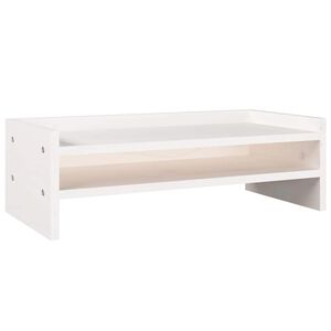 vidaXL Stojan na monitor biely 50x24x16 cm mas&iacute;vna borovica