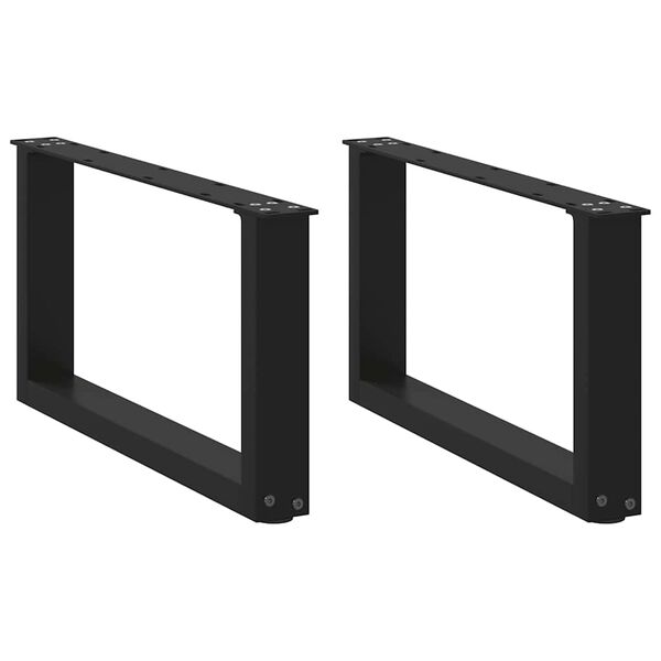 vidaXL Nohy konferenčn&eacute;ho stol&iacute;ka v tvare U, 2 ks, čierne, 70 x (30-31) cm, oceľov&eacute;