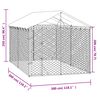 vidaXL Vonkajší koterec pre psov so strechou strieborný 3x3x2,5 m oceľ
