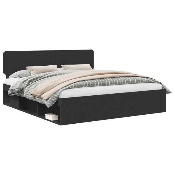 vidaXL R&aacute;m postele Čierna 180 x 200 cm Mas&iacute;vne borovicov&eacute; drevo