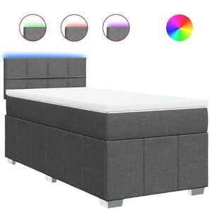 vidaXL Posteľn&yacute; r&aacute;m boxsping s matracom tmavosiv&yacute; 80x200 cm l&aacute;tka