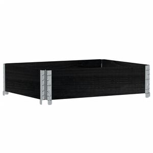 vidaXL Paletová ohrádka čierna 3 ks 80x60 cm borovicový masív