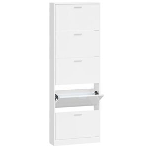 vidaXL Botn&iacute;k leskl&yacute; biely 59x17x169 cm spracovan&eacute; drevo