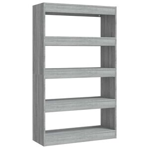 vidaXL Knižnica/deliaca stena siv&aacute; sonoma 80x30x135cm kompozitn&eacute; drevo