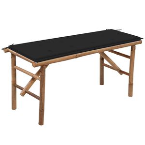 vidaXL Skladacia z&aacute;hradn&aacute; lavička s podložkou 118 cm bambus