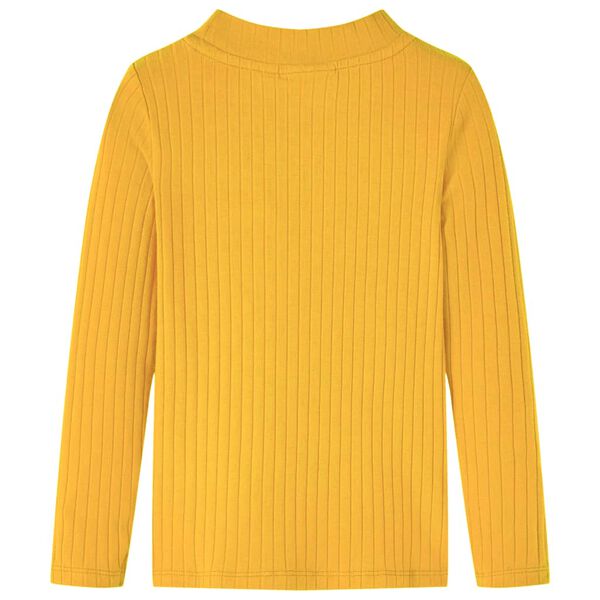 Detsk&eacute; tričko dlh&yacute; ruk&aacute;v rebrovan&yacute; &uacute;plet tmavo okrov&eacute; 104