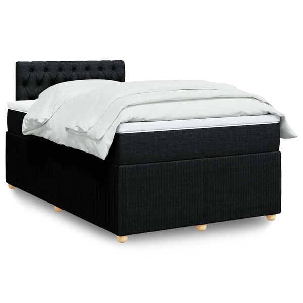 vidaXL Boxspring posteľ s matracom čierna 120x190 cm l&aacute;tka