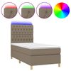 vidaXL Posteľ boxsping s matracom a LED sivohned&aacute; 90x200 cm l&aacute;tka