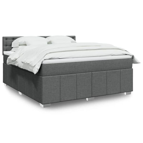 vidaXL Boxspring posteľ s matracom tmavosivá 180x200 cm látka