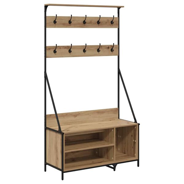 vidaXL Ve&scaron;iak na oblečenie s poličkou Remeseln&yacute; dub 100 x 41 x 184 cm