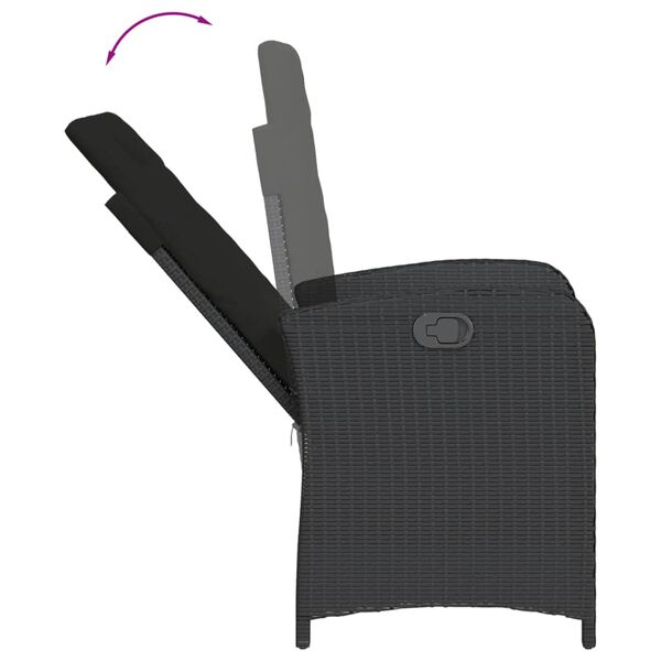 vidaXL 5-dielna z&aacute;hradn&aacute; jed&aacute;lensk&aacute; s&uacute;prava a vank&uacute;&scaron;e čierna polyratan