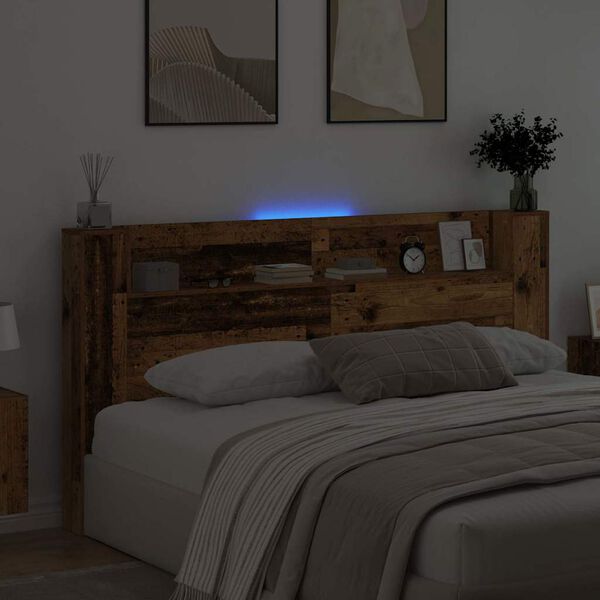 vidaXL Zadn&eacute; čelo Star&eacute; drevo 200 x 15 x 103,5 cm Kompozitn&eacute; drevo