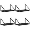 vidaXL Stenn&eacute; police 4 ks Čierny dub 30 x 16 x 15,5 cm