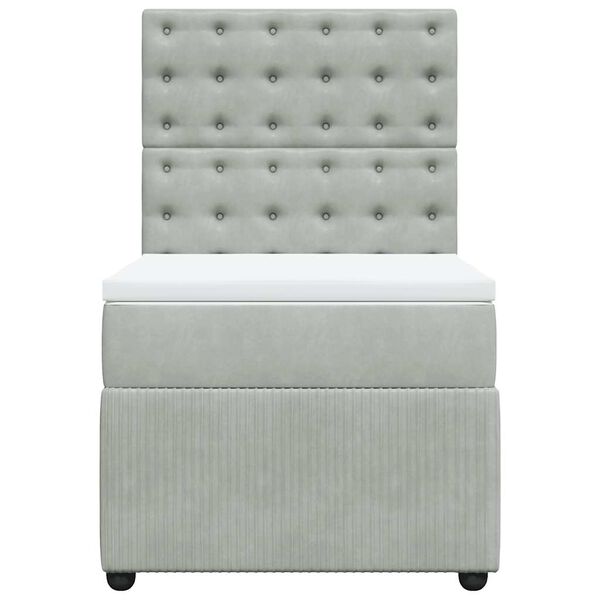 vidaXL Posteľn&yacute; r&aacute;m boxsping s matracom bledosiv&yacute; 80x200 cm zamat