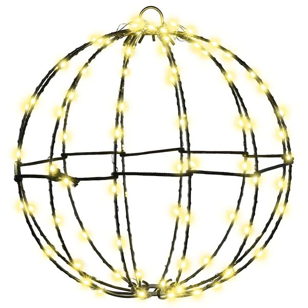 vidaXL Lopta s 192 LED-i 2 pcs Tepl&aacute; biela 30 x 30 x 32 cm Kov