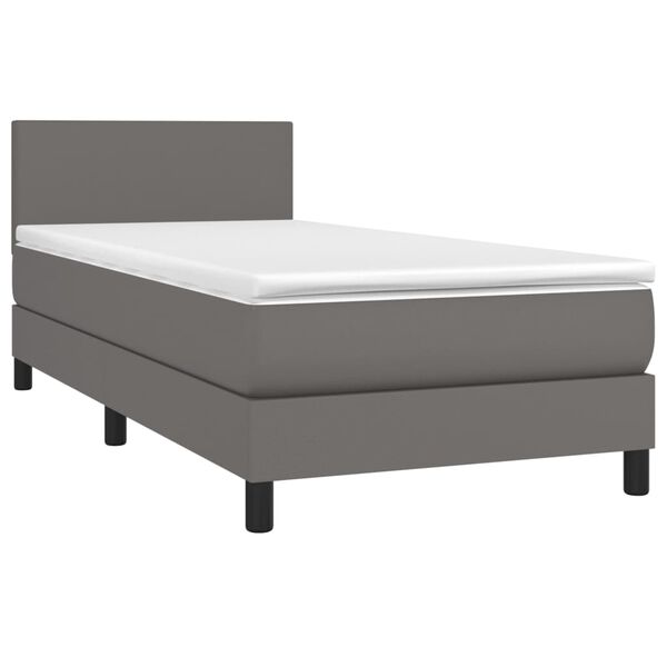 vidaXL Boxspring posteľ s matracom sivá 80x200 cm umelá koža