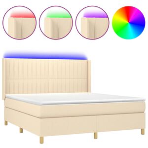 vidaXL Posteľ boxsping s matracom a LED kr&eacute;mov&aacute; 180x200 cm l&aacute;tka