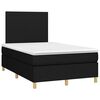 vidaXL Boxspring posteľ s matracom a LED, čierna 120x190 cm, l&aacute;tka