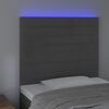 vidaXL Čelo postele s LED tmavosiv&eacute; 90x5x118/128 cm zamat