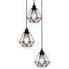 vidaXL Stropn&aacute; lampa s diamantov&yacute;m dizajnom, čierna 3 x E27 žiarovky