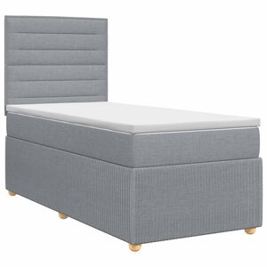 vidaXL Posteľ boxspring s matracom Svetlosiv&aacute; Jednoduch&yacute; L&aacute;tka