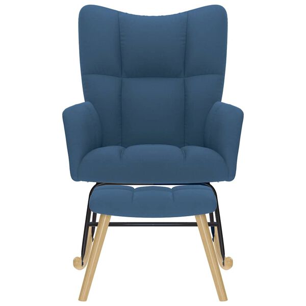 vidaXL Hojdacie kreslo s podnožkou modr&eacute; l&aacute;tka