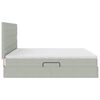 vidaXL Postel s &uacute;ložn&yacute;m prostorem a LED svetlom s LED Svetlosiv&aacute; Zamat