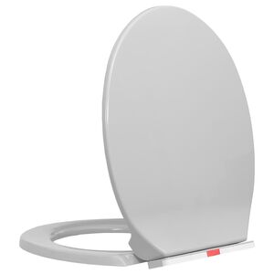 vidaXL WC sedadlo, pomal&eacute; skl&aacute;panie, r&yacute;chloup&iacute;nacie, svetlosiv&eacute;,ov&aacute;lne