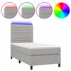 vidaXL Posteľ boxsping s matracom a LED bledosiv&aacute; 90x200 cm l&aacute;tka