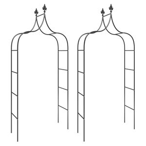 vidaXL Z&aacute;hradn&eacute; obl&uacute;ky 2 ks čierne 120x38x260 cm oceľ