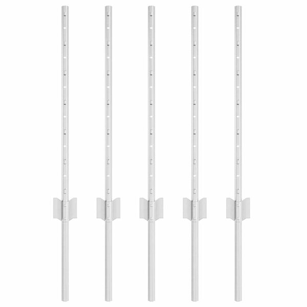 vidaXL Stĺp na plot. 5 pcs Strieborn&aacute; 60 cm Oceľ