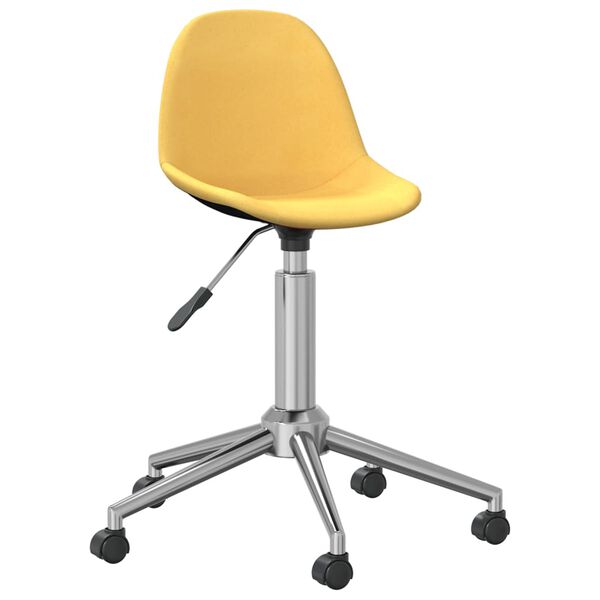 vidaXL Otočn&aacute; kancel&aacute;rska stolička horčicovo-žlt&aacute; l&aacute;tkov&aacute;