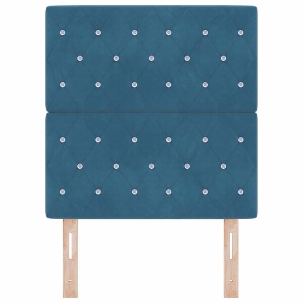 vidaXL Zadné čelo s čelnou doskou Tmavomodrá 80 cm Umelá koža