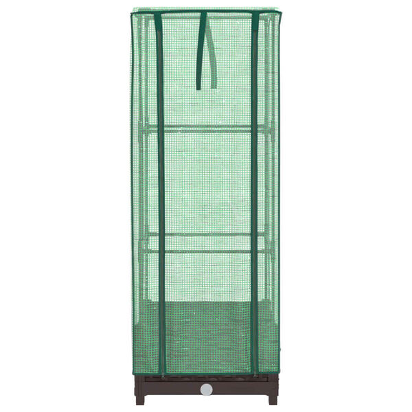 vidaXL Záhon s krytom na skleník ratanový vzhľad 40x40x123 cm