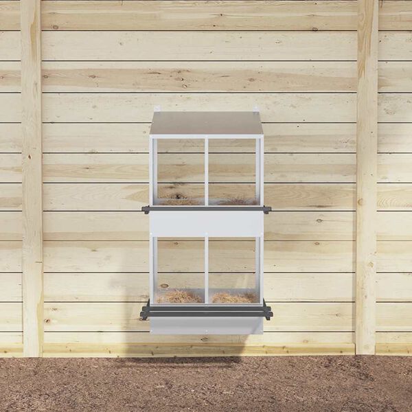 VidaXL Hniezdo pre kurčat&aacute; s 4 priehradkami, strieborn&yacute; kov