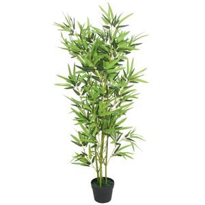 vidaXL Umel&aacute; rastlina, bambus s kvetin&aacute;čom 120 cm, zelen&yacute;