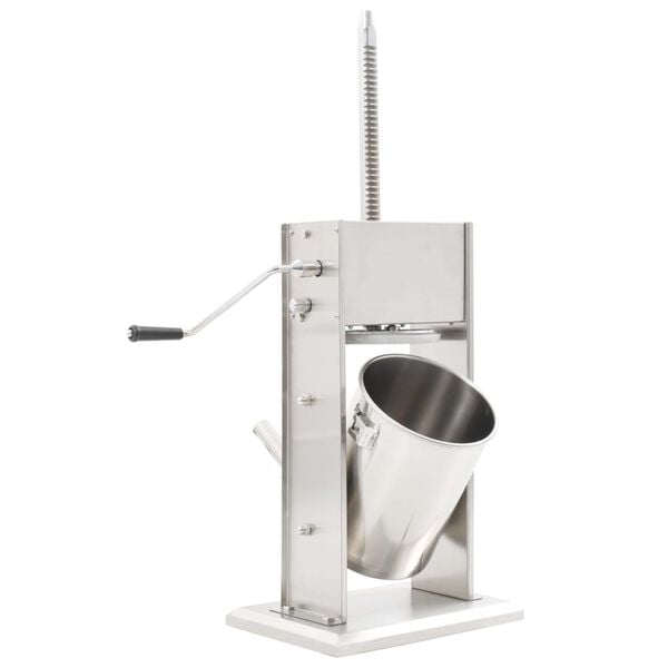 vidaXL Ručn&aacute; plnička na klob&aacute;sy strieborn&aacute; nehrdzavej&uacute;ca oceľ 10 l