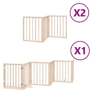 vidaXL Br&aacute;na pre psa s dverami sklad. 12 panelov 600 cm topoľov&eacute; drevo
