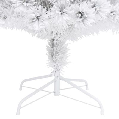 vidaXL Osvetlený umelý vianočný stromček, biely 180 cm, optické vlákno