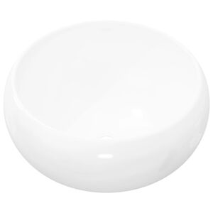 vidaXL Um&yacute;vadlo, okr&uacute;hle, keramika, biele 40x15 cm