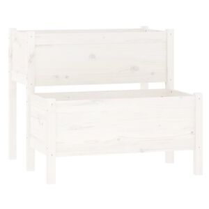 vidaXL Kvetin&aacute;č biely 84,5x84x75 cm borovicov&yacute; mas&iacute;v