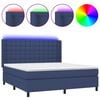 vidaXL Posteľ boxsping s matracom a LED modr&aacute; 180x200 cm l&aacute;tka
