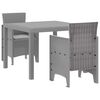vidaXL Z&aacute;hradn&yacute; jed&aacute;lensk&yacute; set 3 pcs Svetlosiv&aacute; Polypropyl&eacute;n