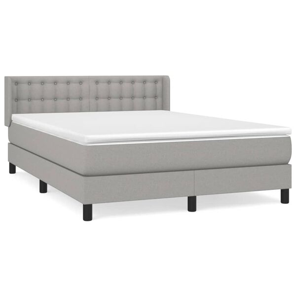 vidaXL Boxspring posteľ s matracom bledosiv&aacute; 140x200 cm l&aacute;tka