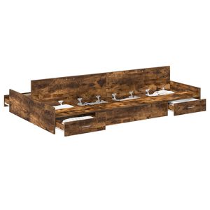 vidaXL R&aacute;m postele s &uacute;ložn&yacute;m prostorem Dymov&aacute; dub 120 x 200 cm